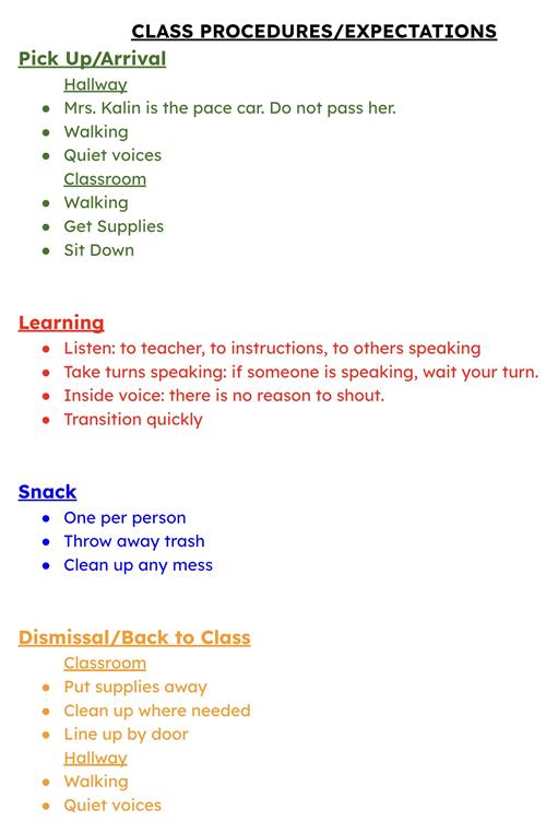 Class Procedures/Expectations