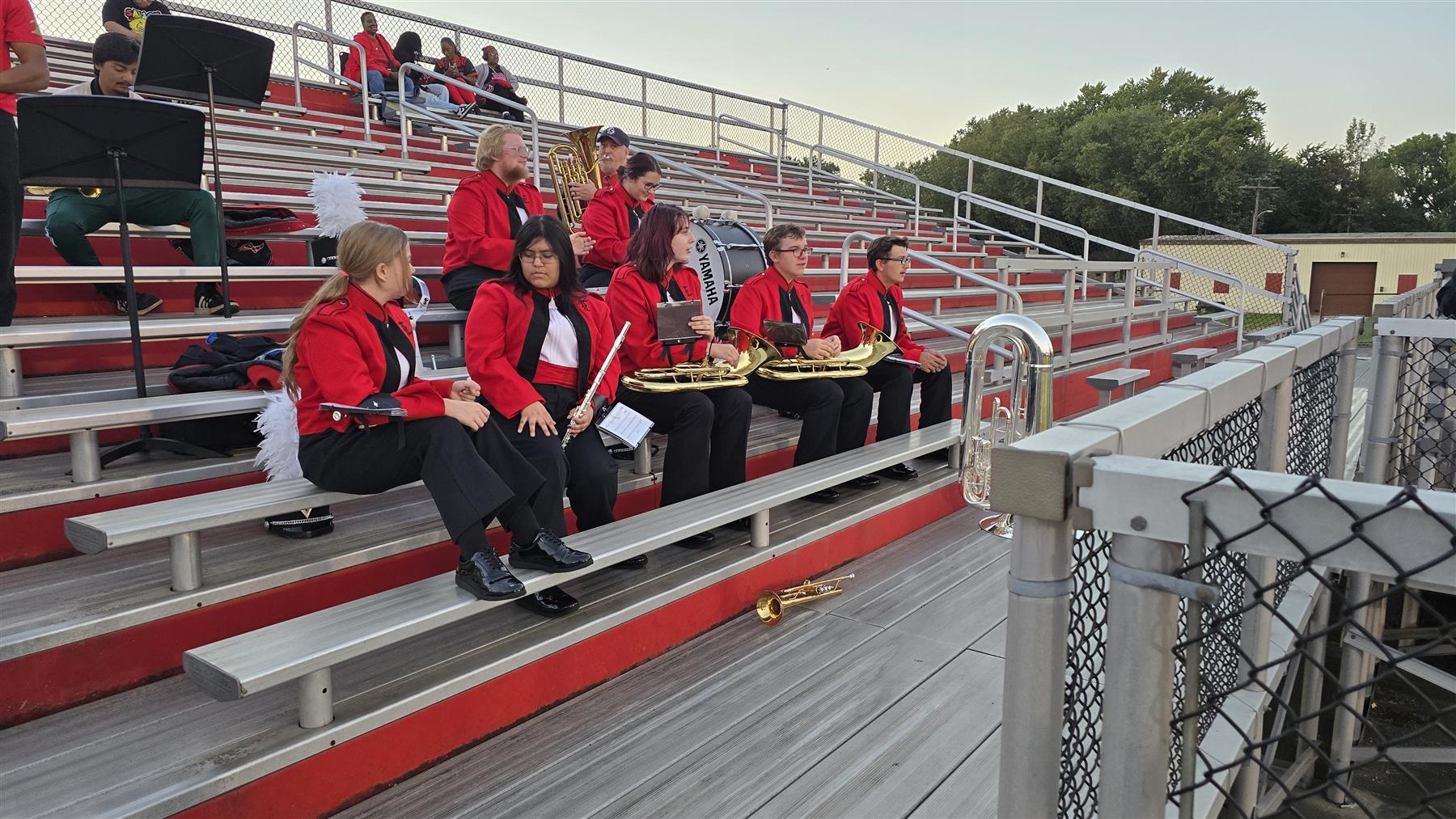 The High School Band in the stands prior to the kickoff of the homecoming game against Bishop Noll. 26 September 2025