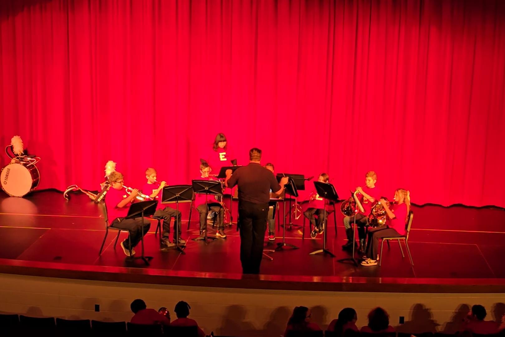 The 6th grade band in their first performance at the 2025 Fall Concert. Here performing \