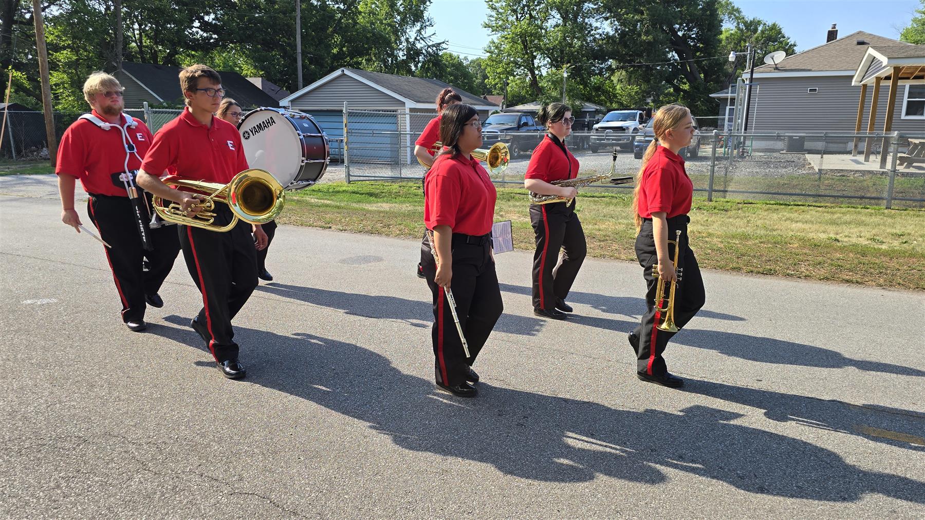 The Edison High School Band marching down 27th Street during the 2025 Independence Day Parade. 03 July 2025