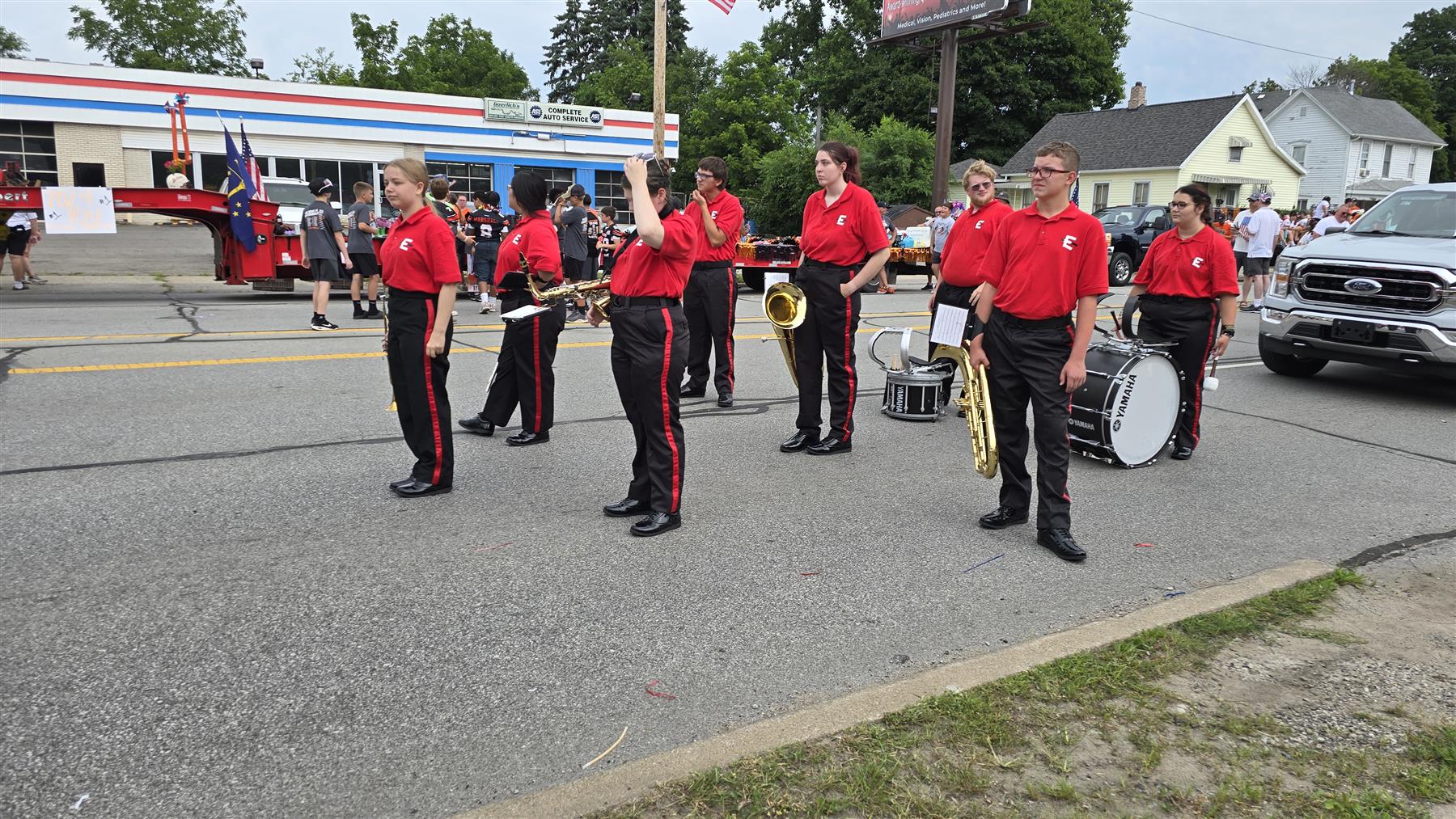The Edison Band waiting for the start of the LaPorte Parade. 04 July 2025